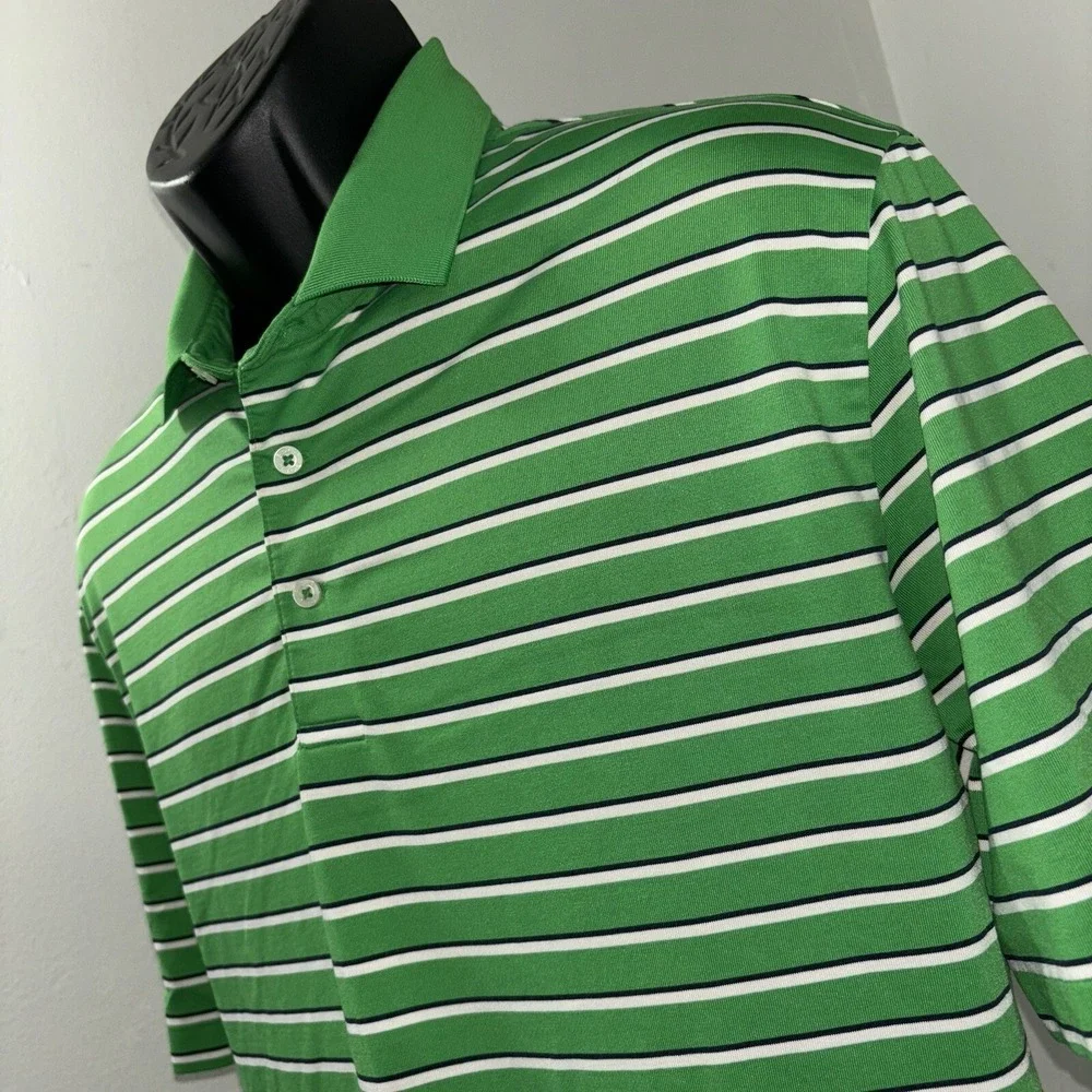Polo Golf Ralph Lauren Performance Golf Polo Striped Pima Poly Stretch Men Large